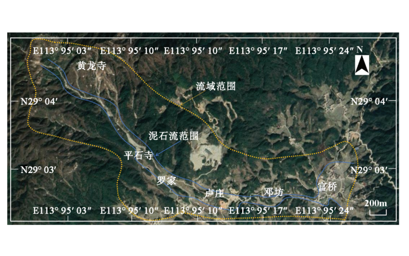 中低山冲沟型泥石流运动参数及过程模拟